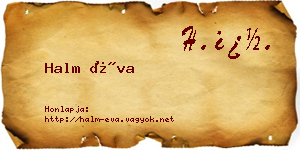 Halm Éva névjegykártya