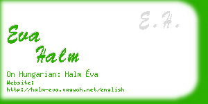 eva halm business card